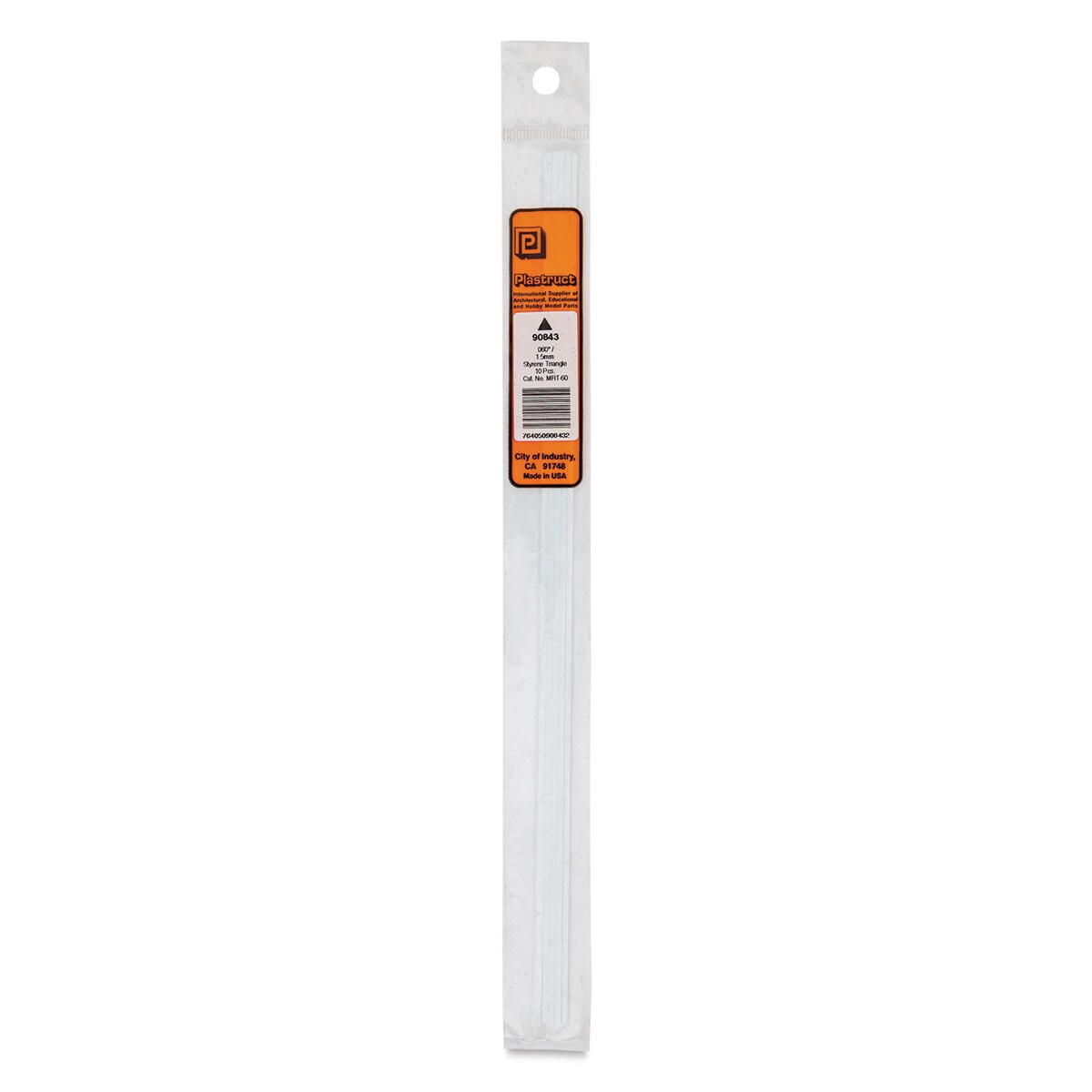 Plastruct Plastic Triangular Rod - Pkg of 10, 0.06&#x22; H &#xD7; 0.06&#x22; W &#xD7; 10&#x22; L