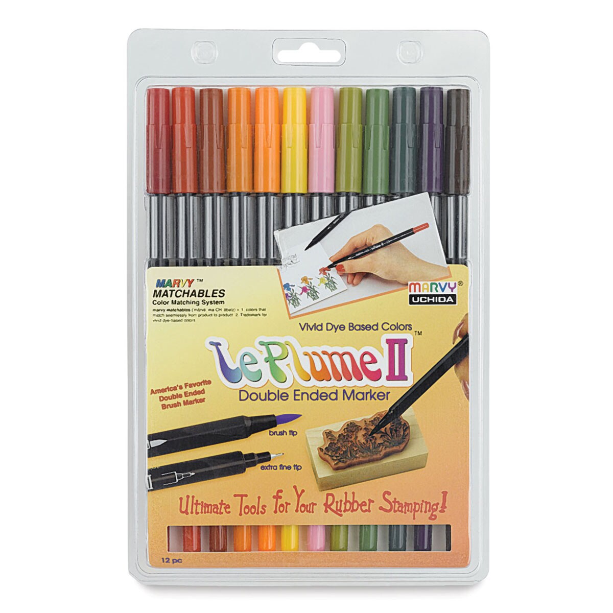 Double-Sided Water-Based Marker Pen - 12 Color Set