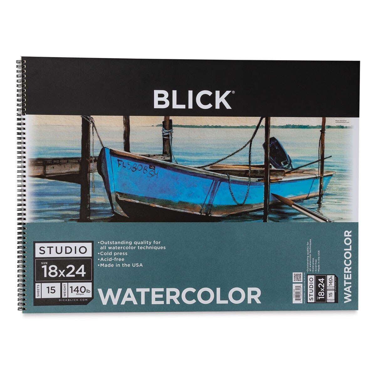 Blick Studio Watercolor Pad - 18&#x22; x 24&#x22;, 140 lb, Spiral-bound, 15 Sheets