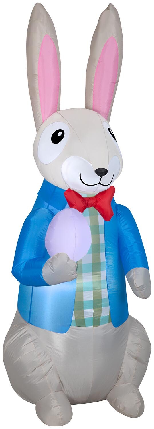 7' Gemmy Airblown Inflatable Dapper Easter Bunny w/ Easter Egg 440803