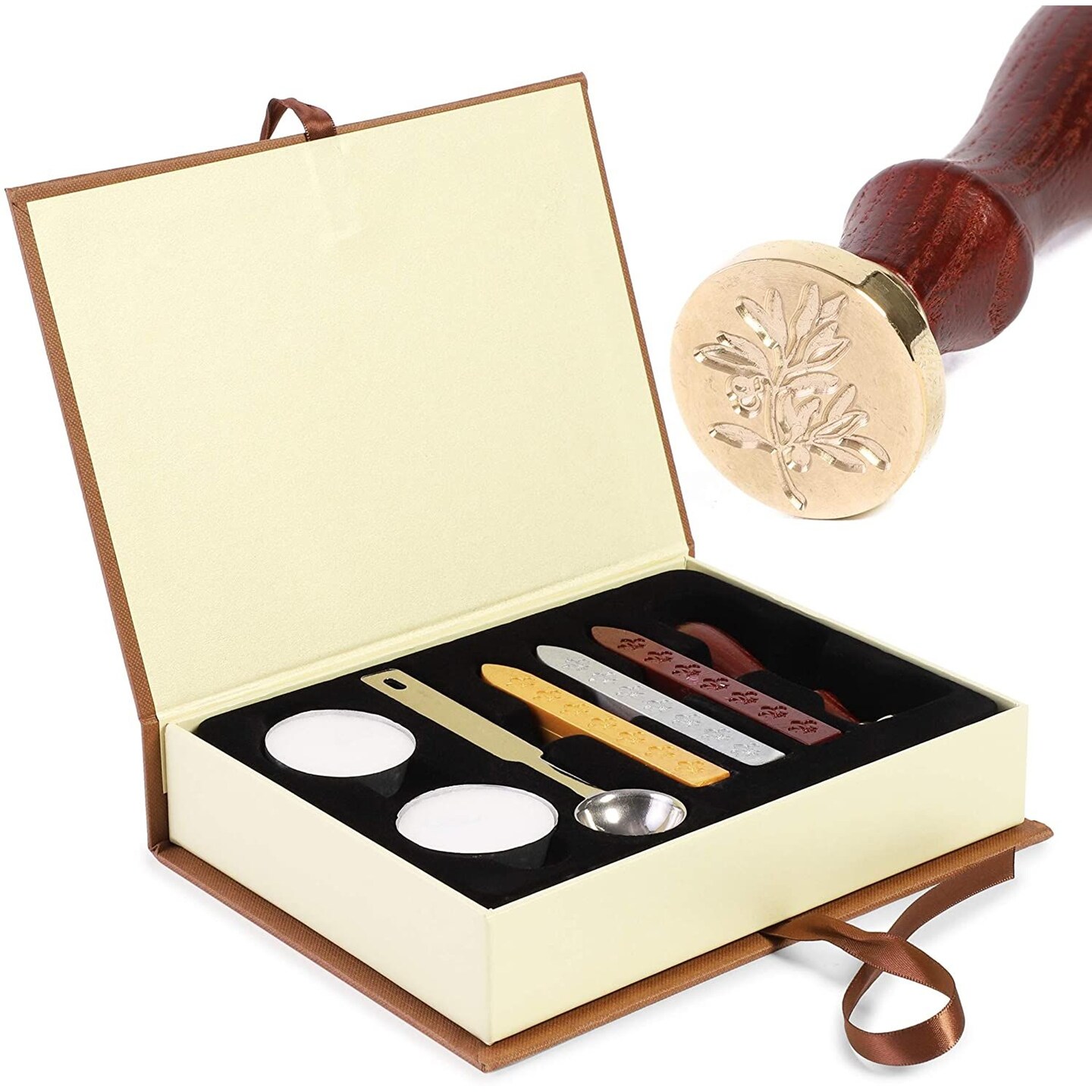 Letter Seal Wax Kit With Burner Spoon & Stamp Auction