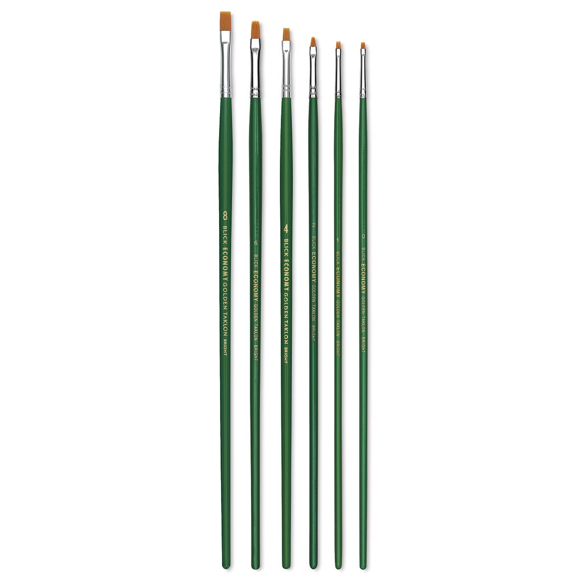 Blick Economy Ox/Pony Hair Brush - Bright, Long Handle, Set of 6