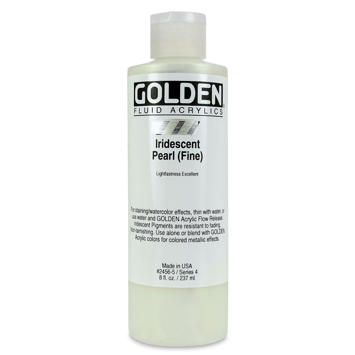 Golden Fluid Acrylics - Iridescent Pearl (Fine), 8 oz bottle