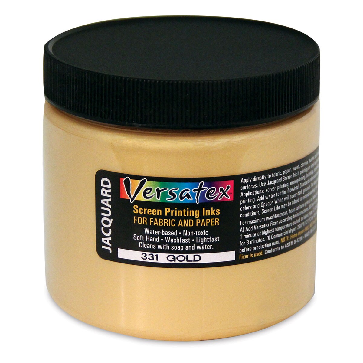 Jacquard Versatex Screen Printing Ink - Pearlized Gold, 16 oz jar