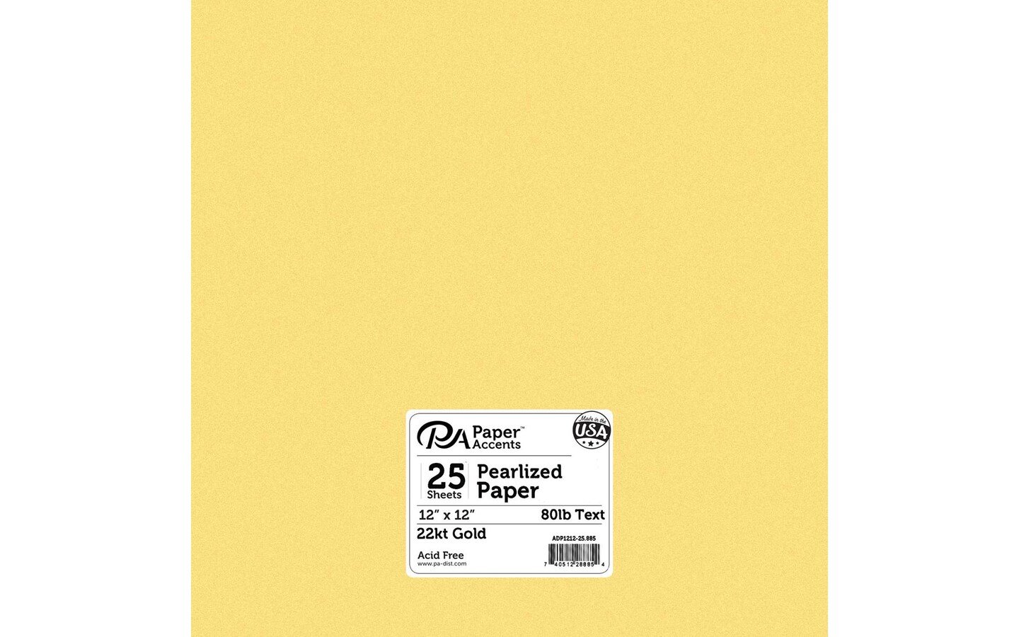 Paper Pearlized 12x12 80lb 25pcPk 22kt Gold
