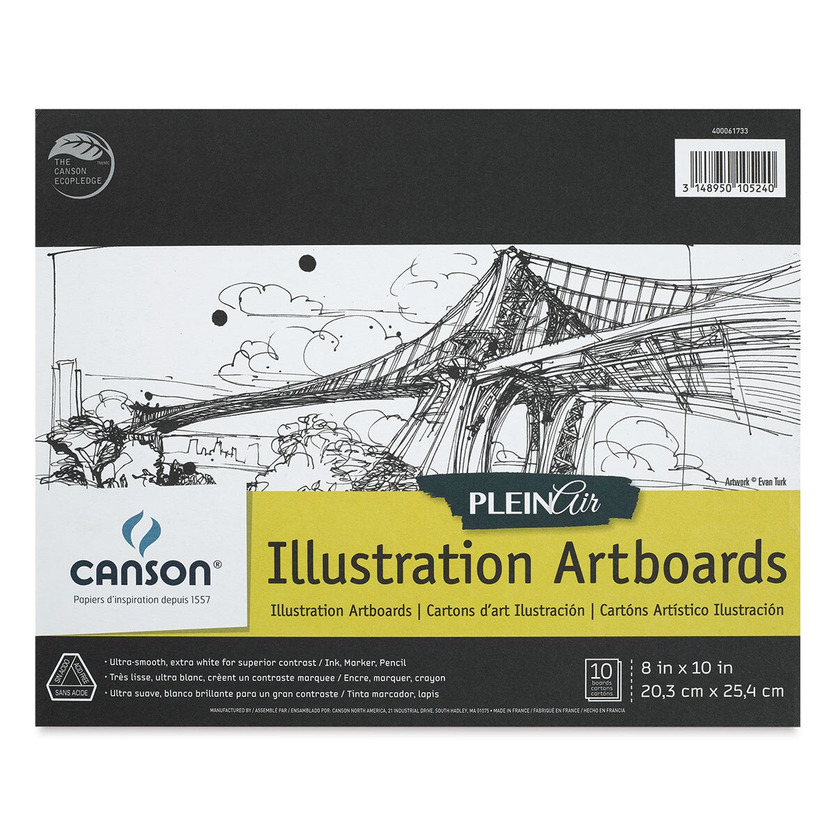 Canson Plein Air Illustration Art Board Pad - 10&#x22; x 8&#x22;, 10 Sheets