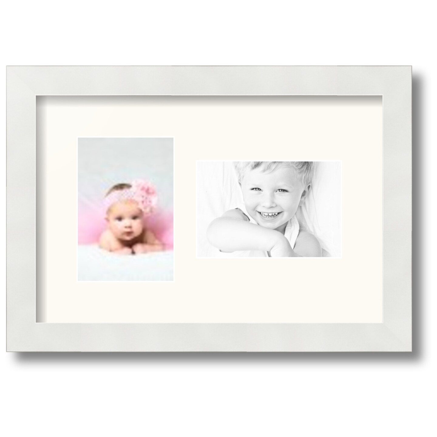 ArtToFrames Collage Photo Picture Frame with 2 - 4x6 inch Openings, Framed in White with Over 62 Mat Color Options and Regular Glass (CSM-3966-102)