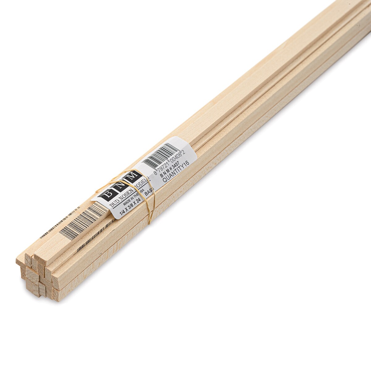 Bud Nosen Basswood Sticks - 1/4&#x22; x 3/8&#x22; x 24&#x22;, 16 Sticks