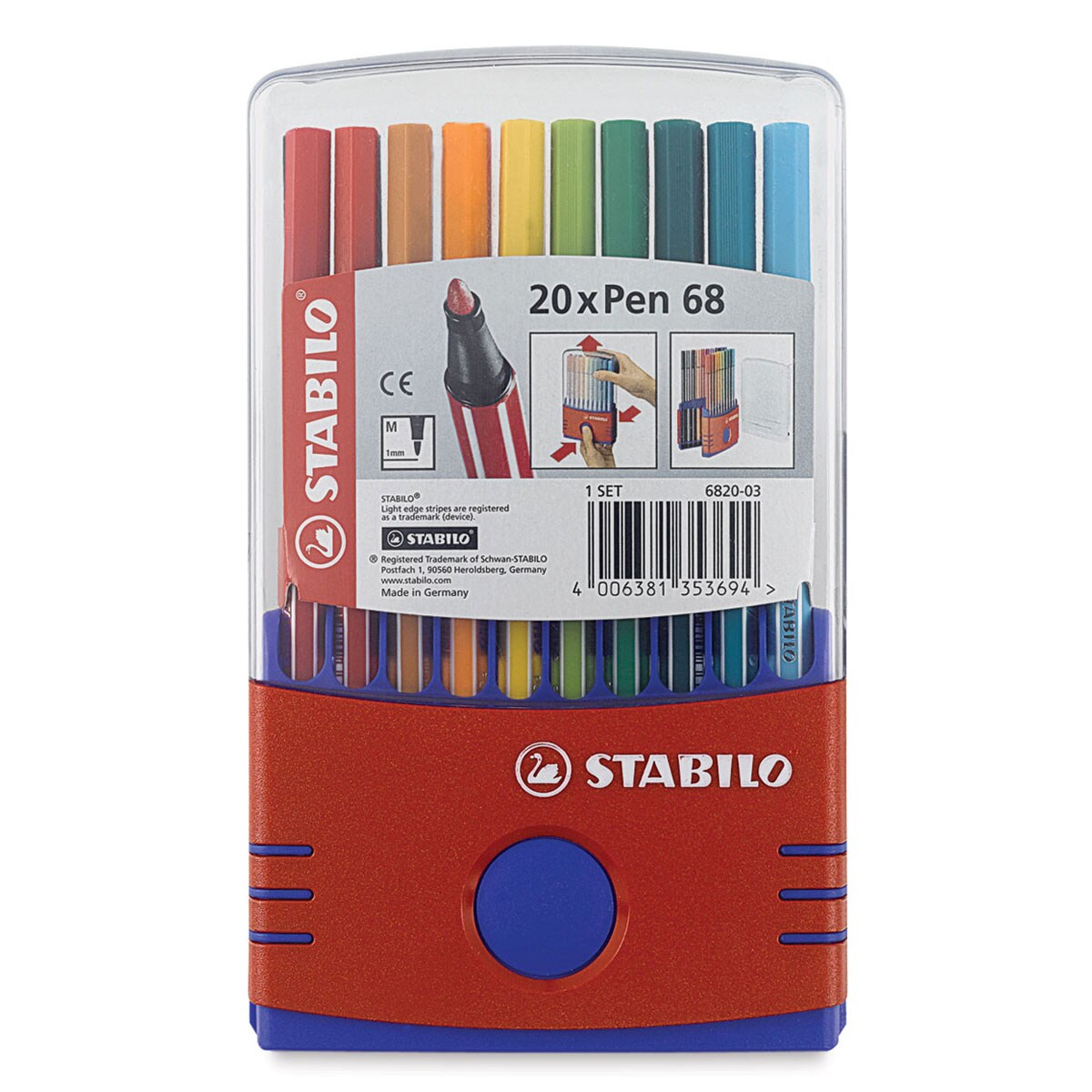 Stabilo Pen 68 Set - Assorted Colors, Color Parade, Set of 20