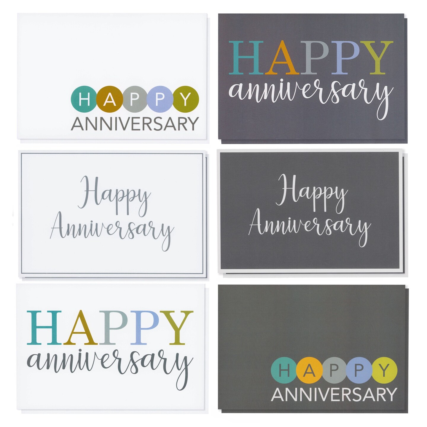 36 Pack Happy Anniversary Cards with Envelopes, Bulk Box Set for ...