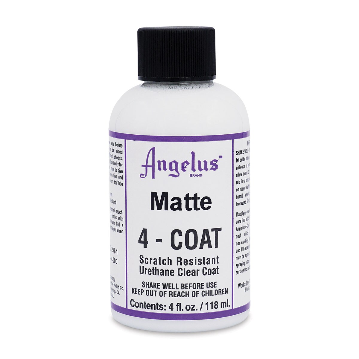 Angelus 4-Coat Urethane Clear Coat - Matte, 4 oz, Bottle