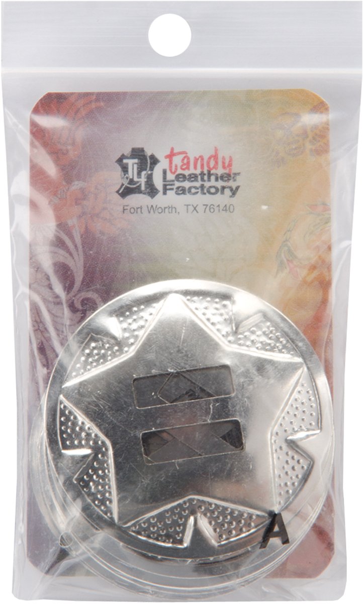 Tandy Leather Star Conchos 1-1/2 (38 mm) Nickel Plated 10/pk 1320-03