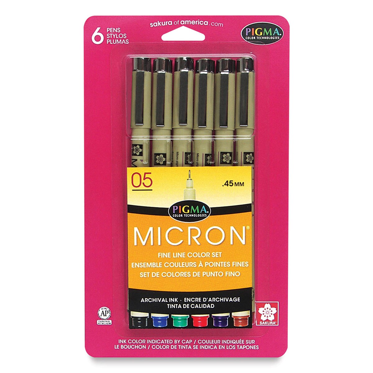 Sakura Pigma Micron Pens - Set of 6, Assorted Colors, 05 | Michaels