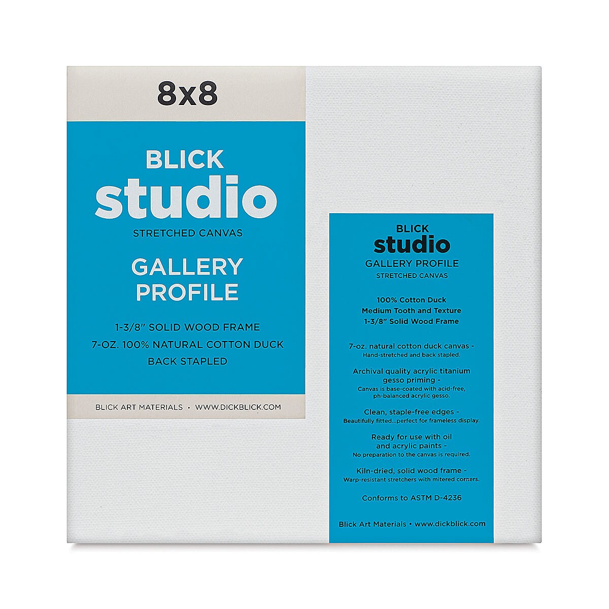 Blick Studio Stretched Cotton Canvas - Traditional Profile, 8" x 8"