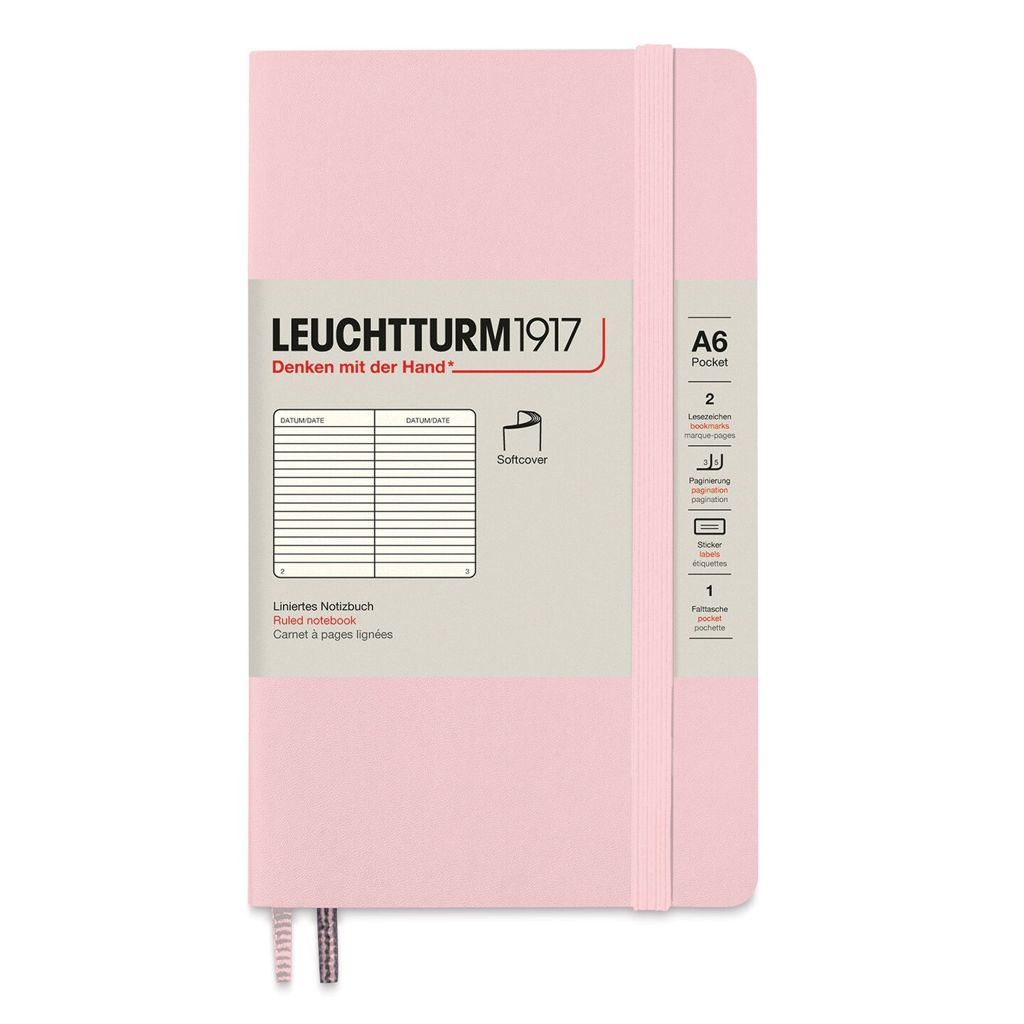 Leuchtturm1917 Ruled Softcover Notebook - Powder, 3-1/2&#x22; x 6&#x22;