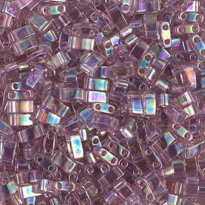 Miyuki Half Tila Bead, HTL-0256, Transparent Smoky Amethyst AB