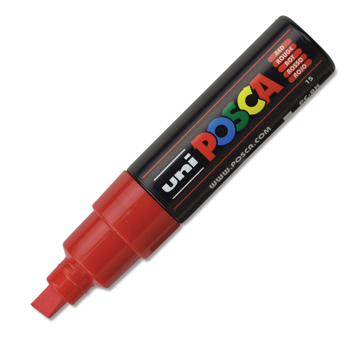 Uni Posca Paint Marker - Red, Broad Chisel Tip, 8 mm
