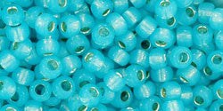 Toho 8/0 Round Japanese Seed Bead, TR8-2117, Silver Lined Milky