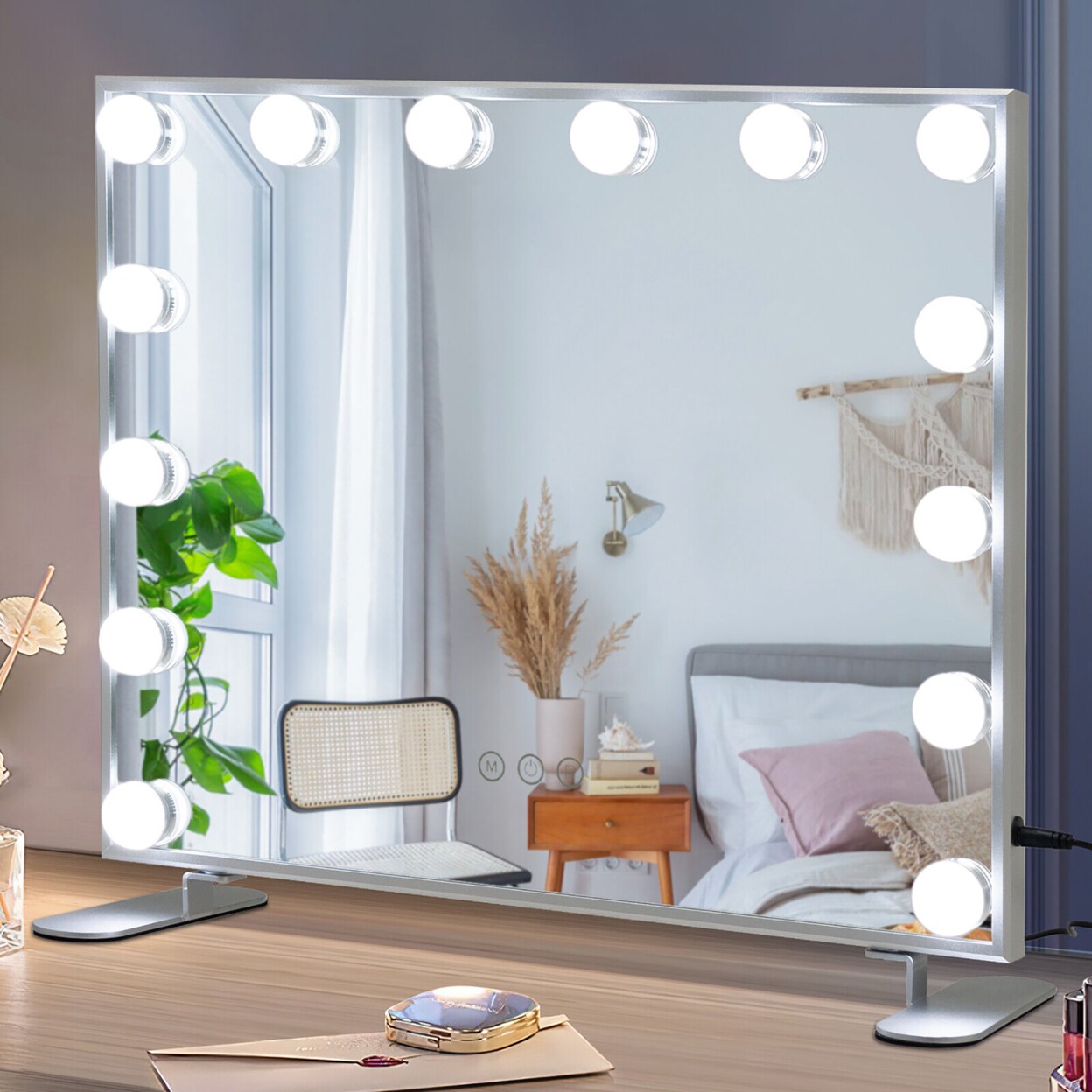 Hollywood Makeup Vanity Mirror With Led Lights 2 In 1 Tabletop And Wall