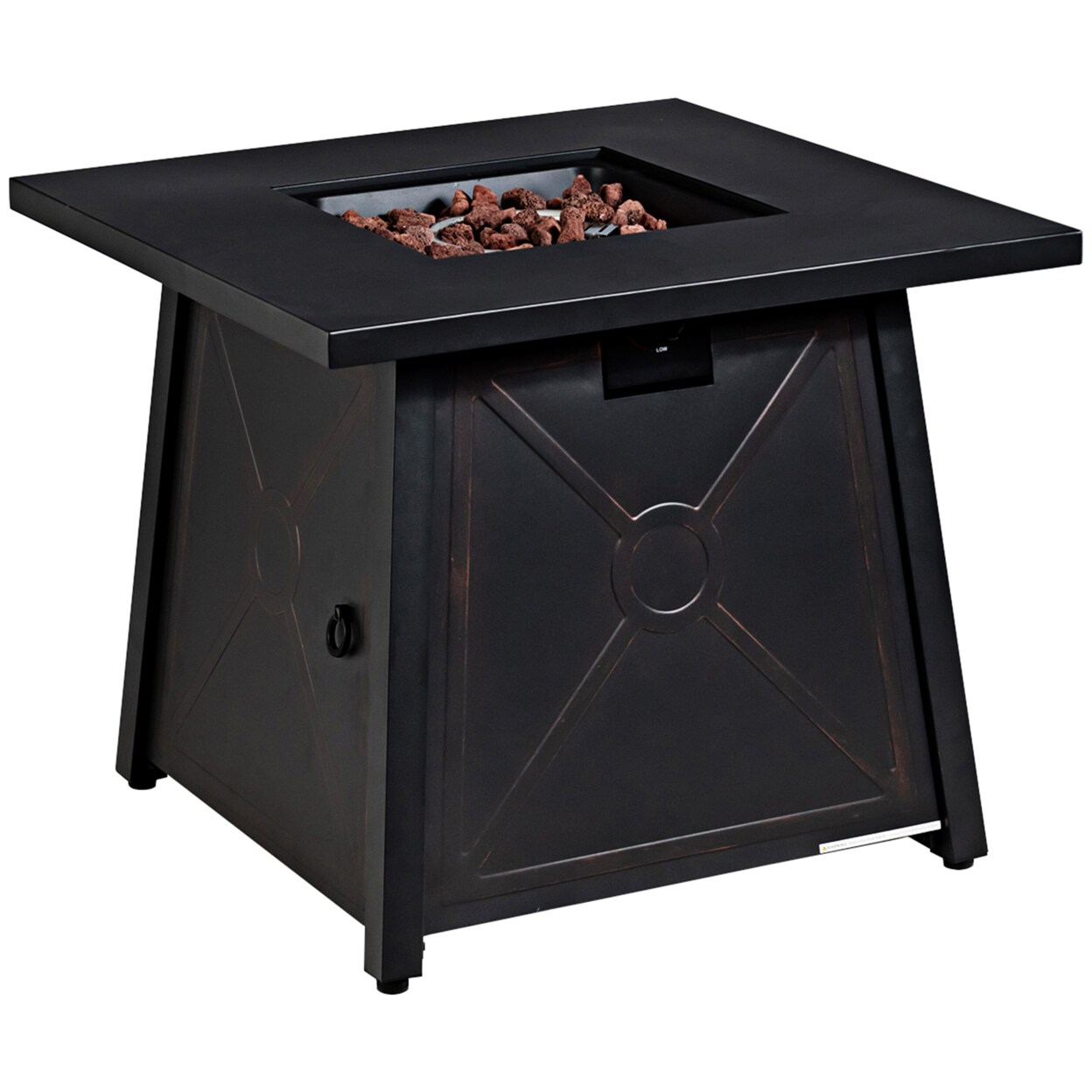 30 Square Gas Fire Pit Table Propane 50,000 Btu Patio Yard W/ Lava Rocks