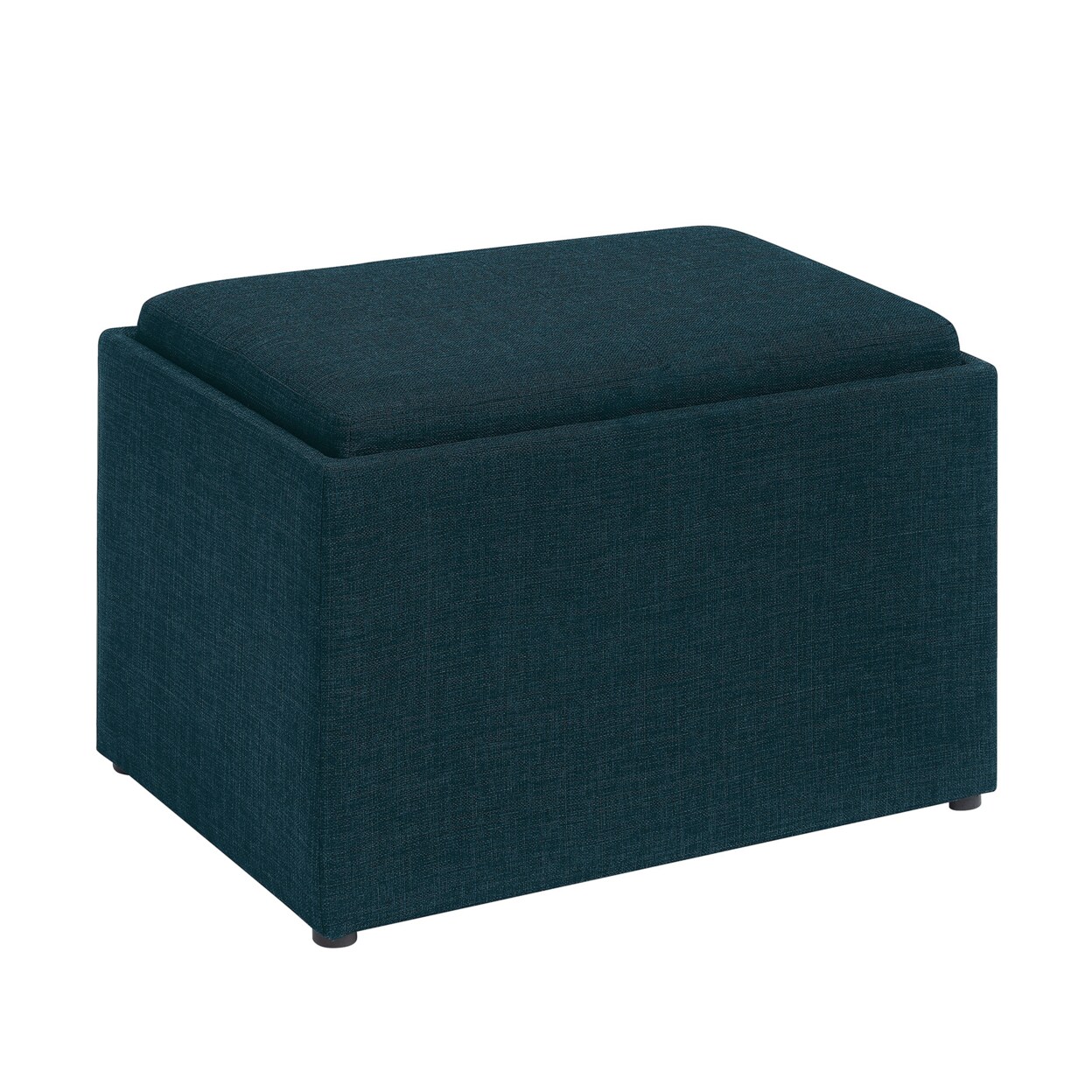 Blue storage deals ottoman with tray