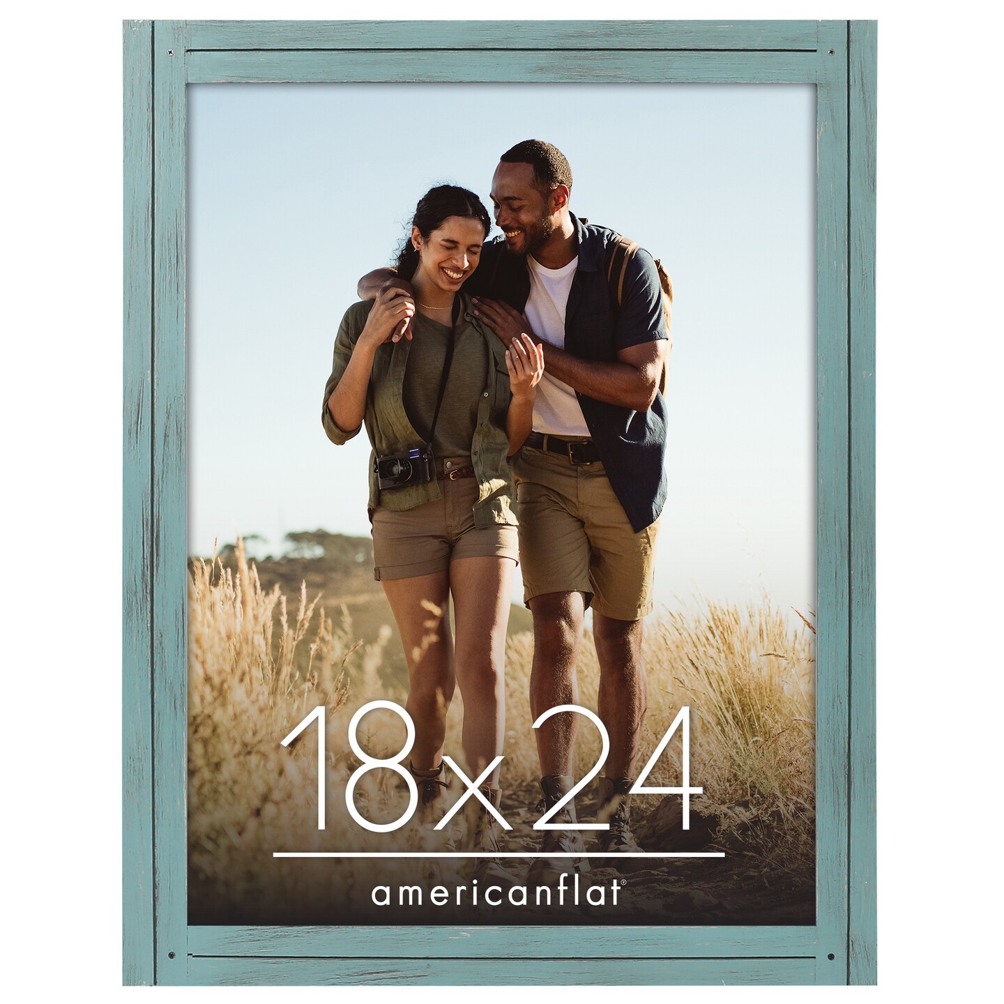 Americanflat Rustic Picture Frame - Modern Photo Frame for Unique Farmhouse Look - Polished Glass Cover - Hanging Hardware with Horizontal and Vertical Display - Includes Easel