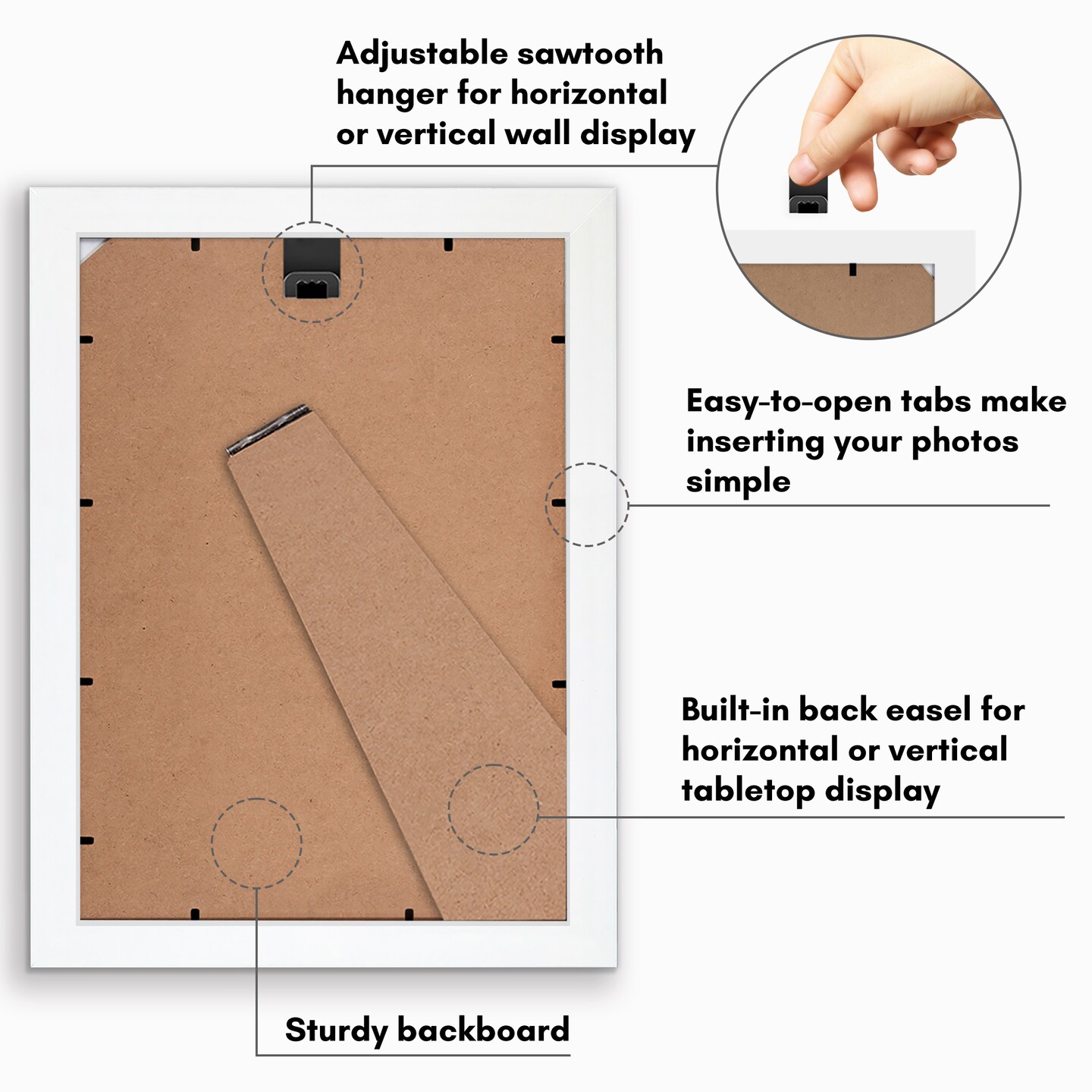 Americanflat A2 A3 A4 A5 Poster Frame - Picture Frame to Display Posters - Ideal for Documents and Artwork - Plexiglass Cover - Adjustable Hanging Hardware - Includes Easel