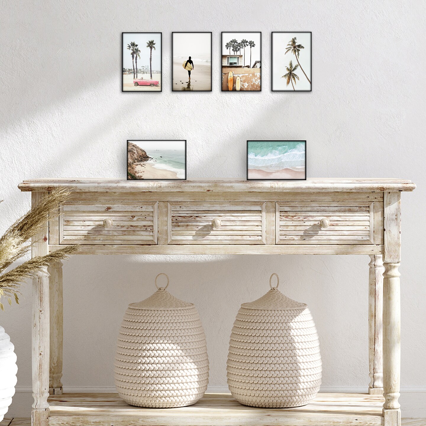 Americanflat Front Loading Picture Frame Set - Set of 6- Multi Picture Frames - Perfect for Photos and Wall Decor - Shatter Resistant Glass - Hanging Hardware with Snap-Out Easel