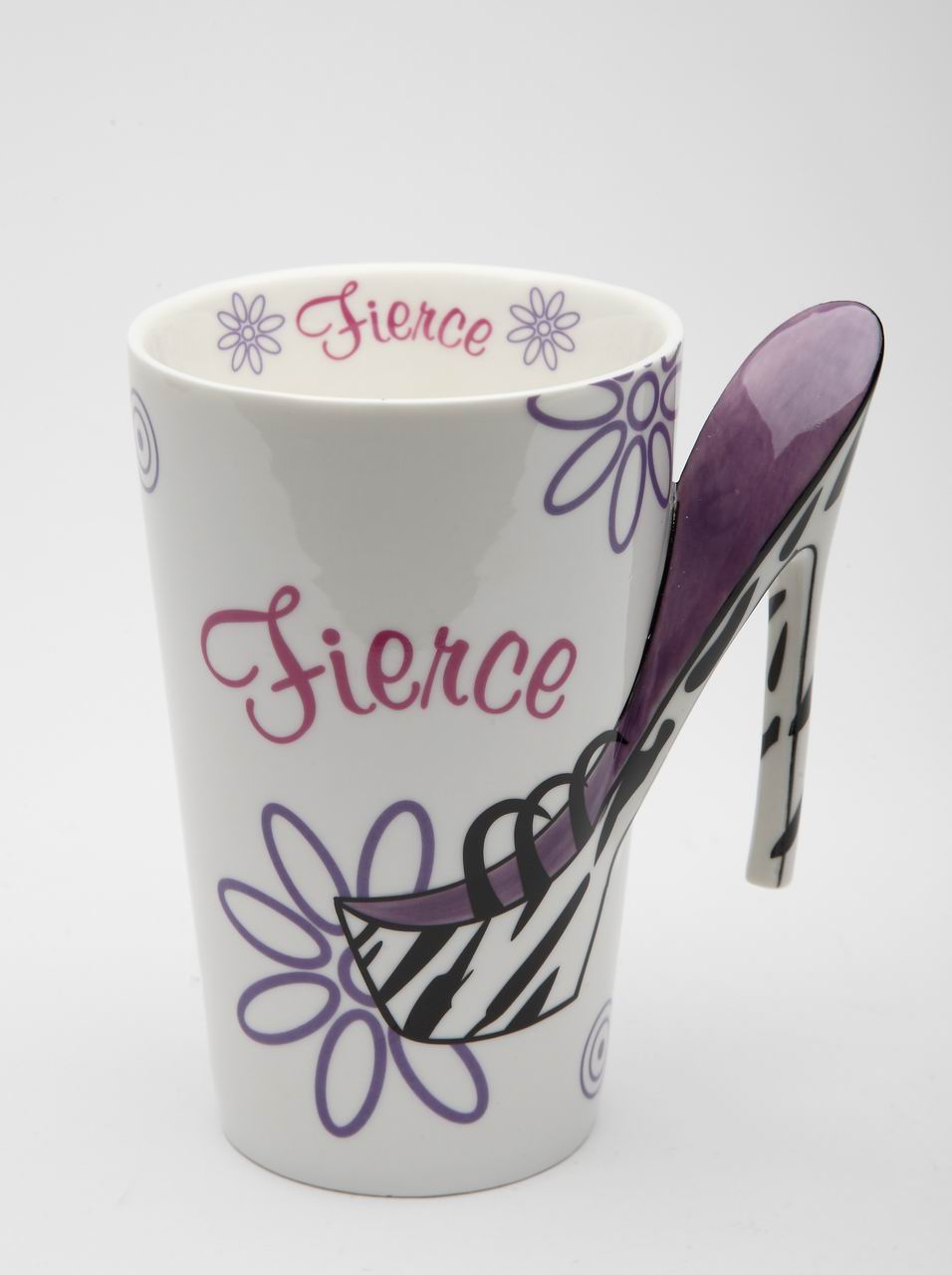 Ceramic Fierce Zebra Print High Heel Coffee Mug, Home D&#xE9;cor, Gift for Her, Mom, Friend, or Coworker, Kitchen D&#xE9;cor, Office Decor