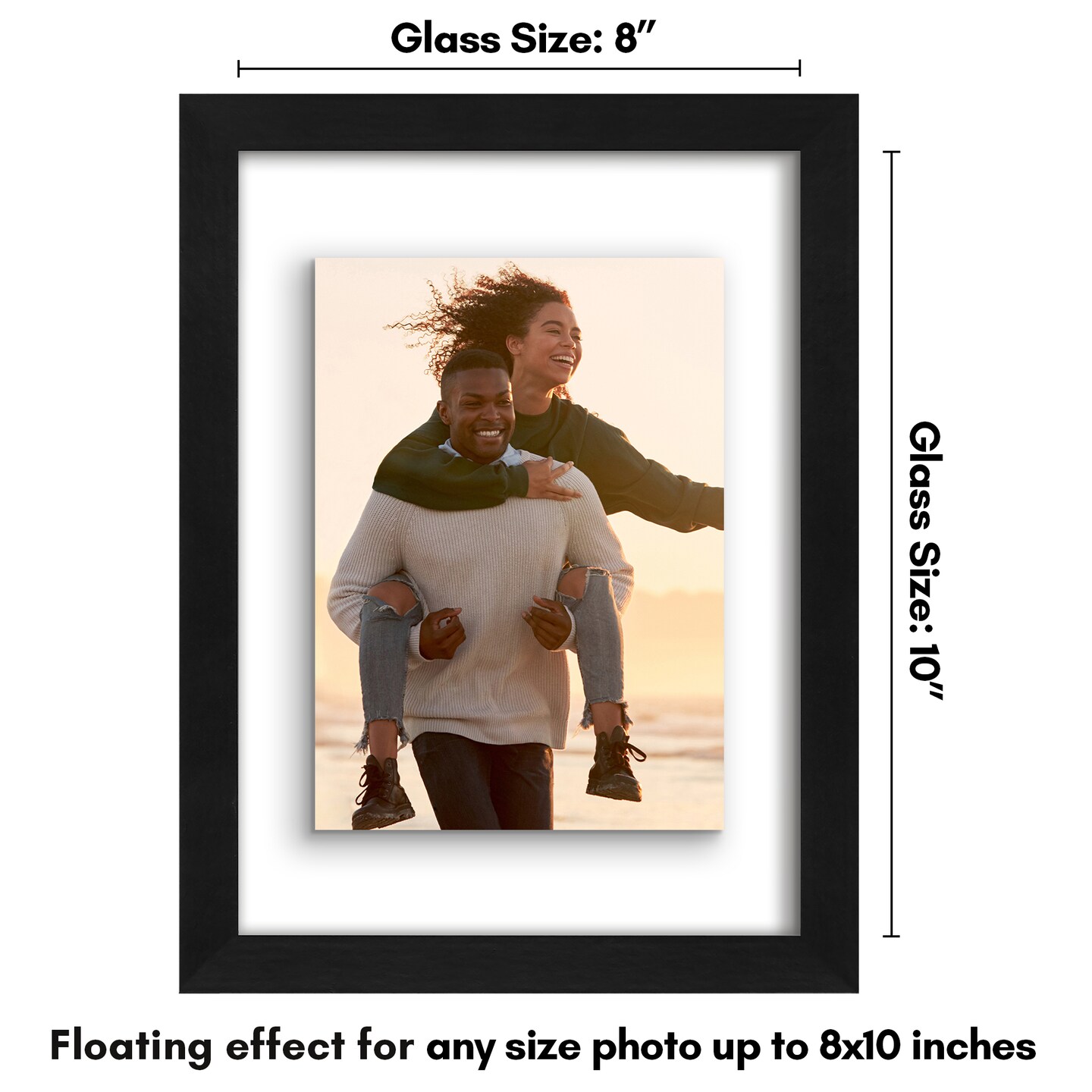 Americanflat Floating Picture Frame for Wall Art - Photo Frame with Floating Effect for Photos, Wall Art, and Pressed Flowers - Polished Glass Cover - Hanging Hardware