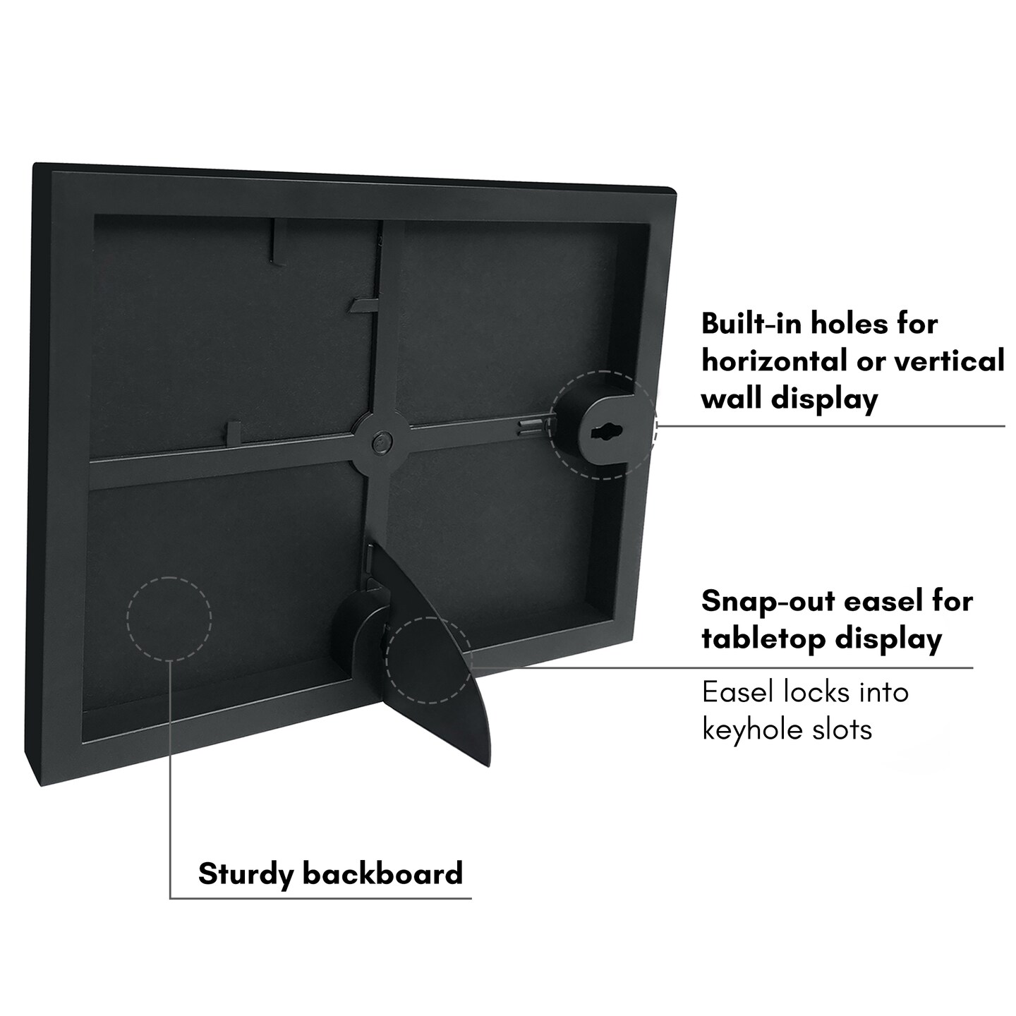 Americanflat Front Loading Picture Frame Set - Set of 6- Multi Picture Frames - Perfect for Photos and Wall Decor - Shatter Resistant Glass - Hanging Hardware with Snap-Out Easel
