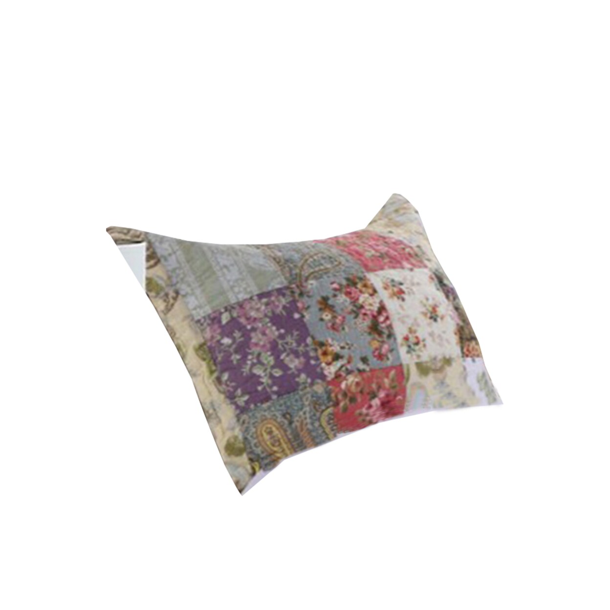 Saltoro Sherpi Eiger Fabric Standard Size Sham with Jacobean Prints, Multicolor-