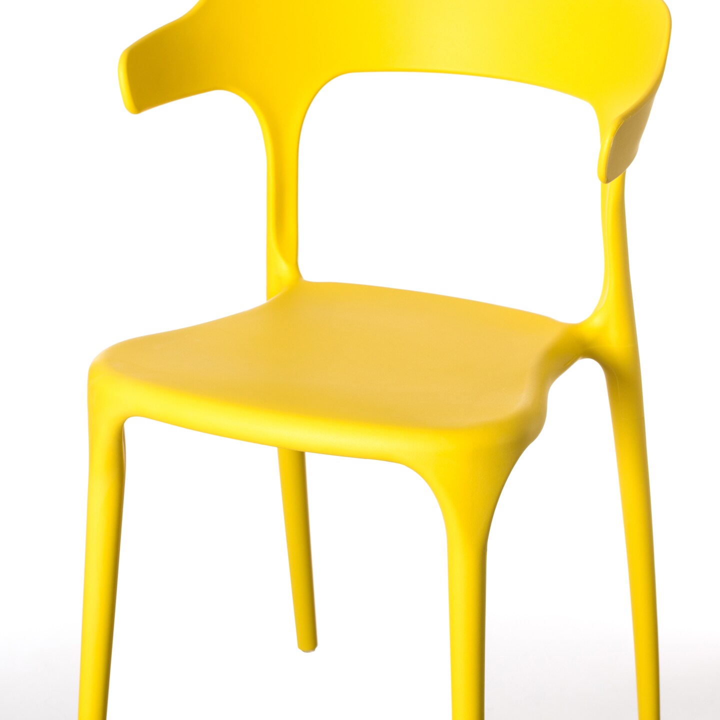 Modern Plastic Outdoor Dining Chair with Open U Shaped Back