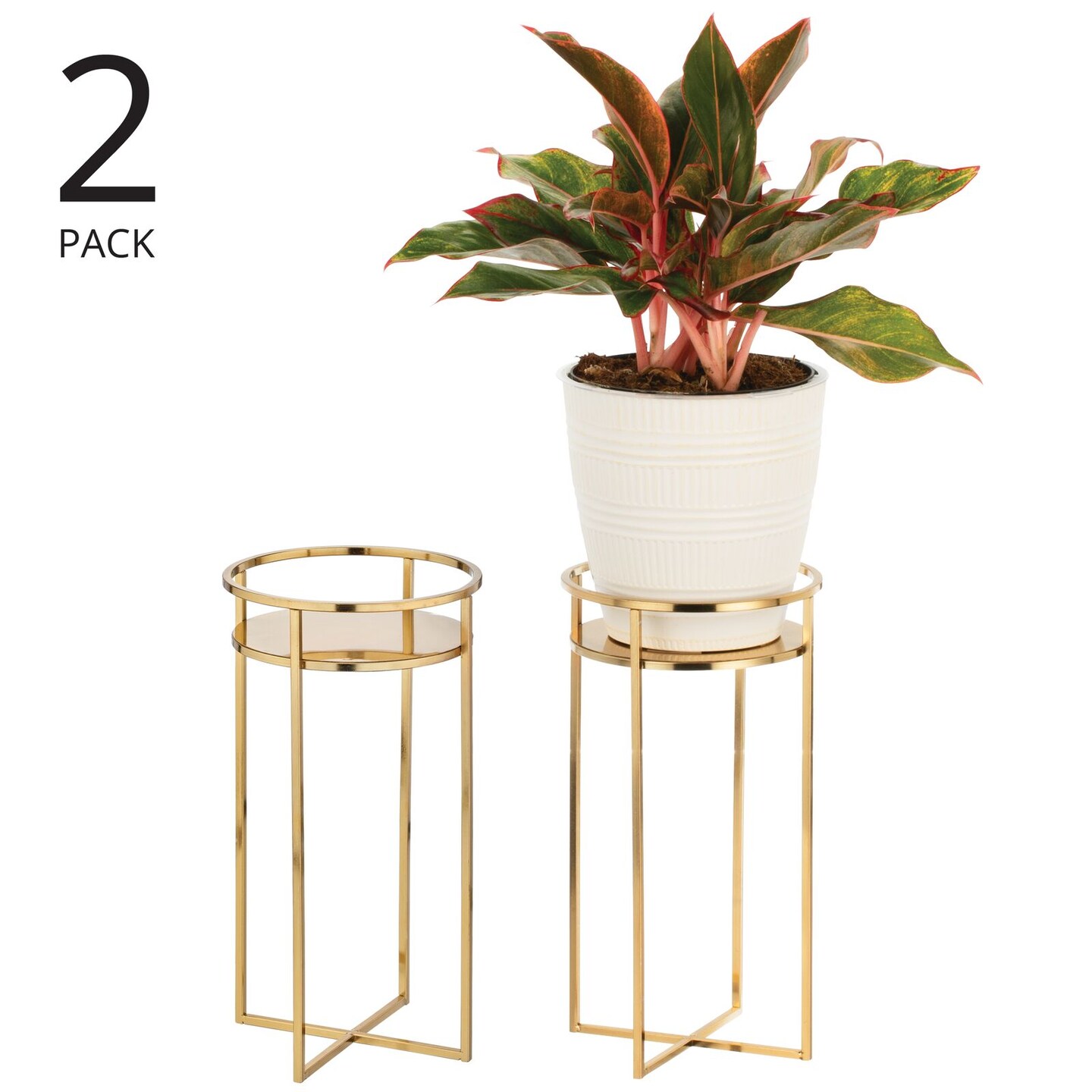mDesign Metal Mid Century Modern Indoor/Outdoor Plant Stands Michaels