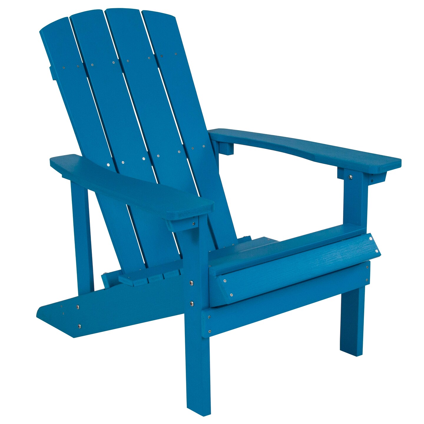 Merrick Lane Riviera Azure Adirondack Patio Chairs With Vertical Lattice Back And Weather Resistant Frame