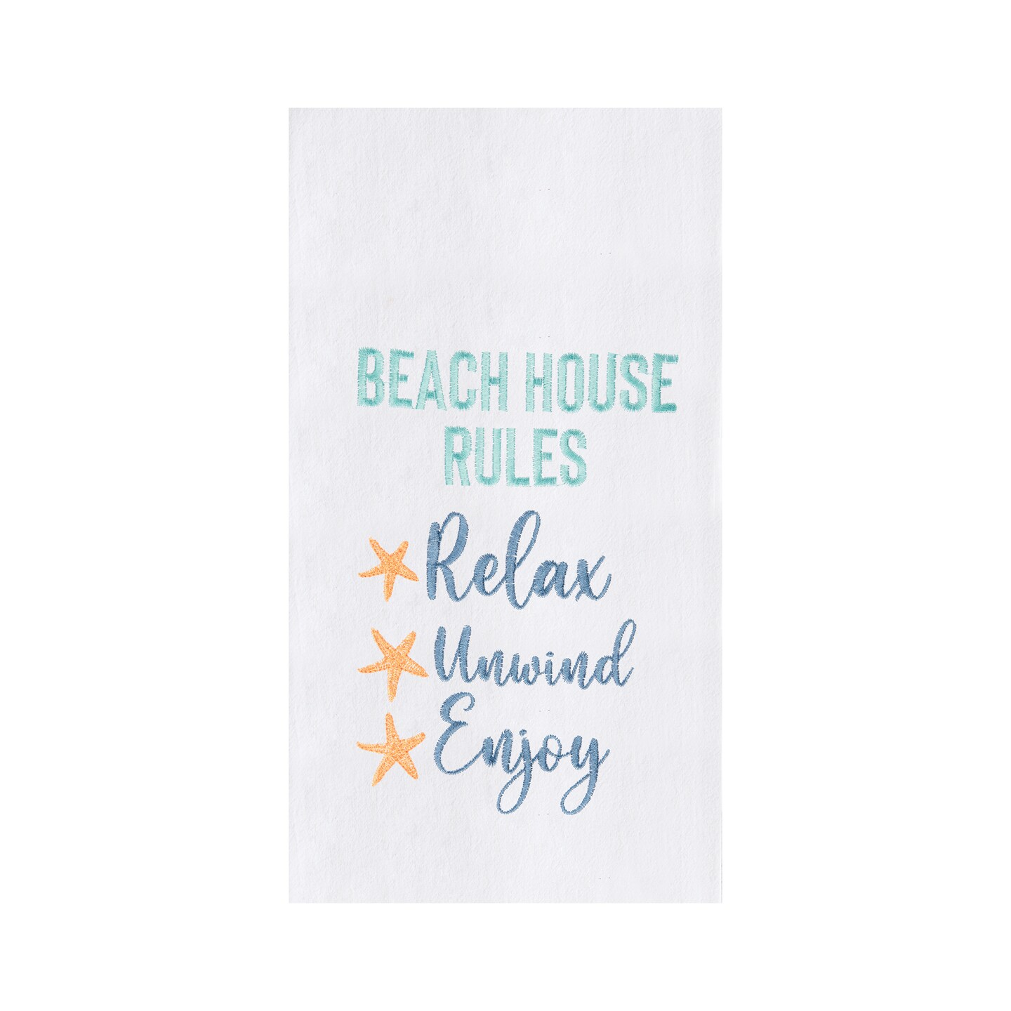 Beach House on White Flour Sack Towel