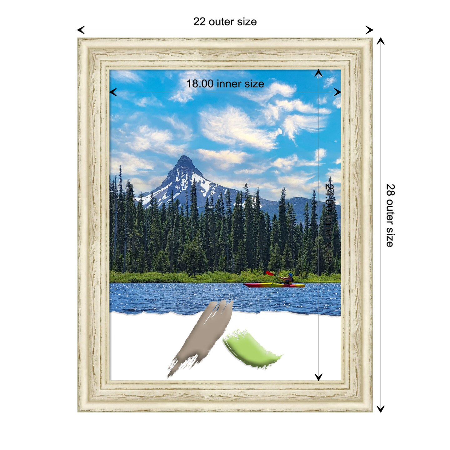 Country White Wash Wood Picture Frame, Photo Frame, Art Frame
