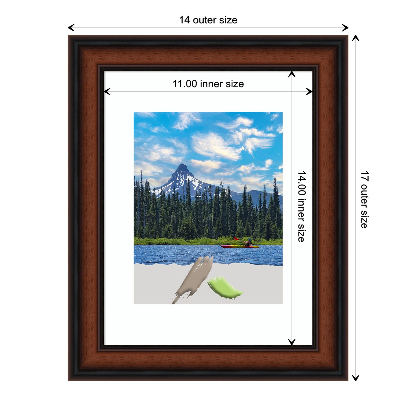 Cyprus Walnut Narrow Wood Picture Frame, Photo Frame, Art Frame