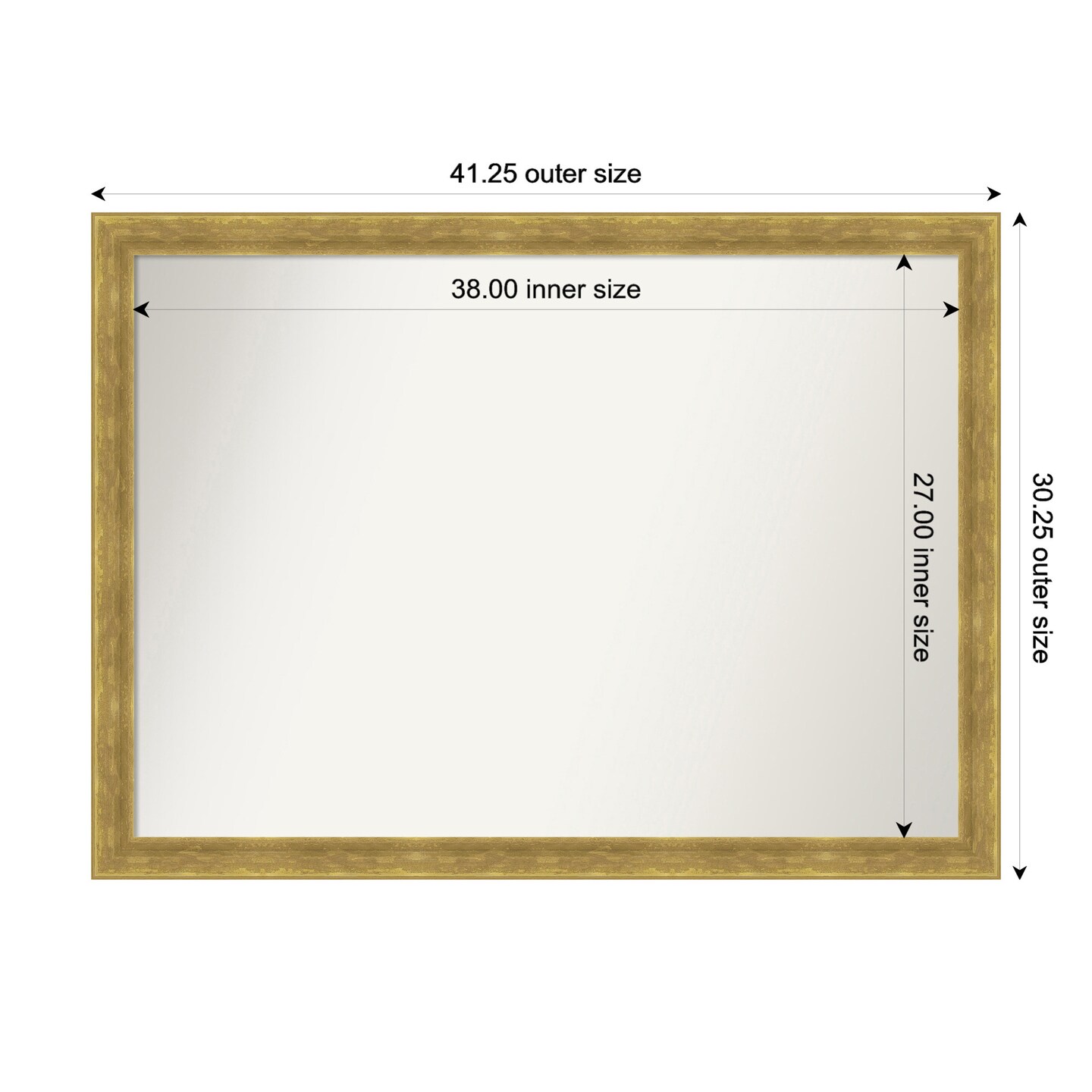Angled Gold Non-Beveled Custom Framed Bathroom Vanity Wall Mirror