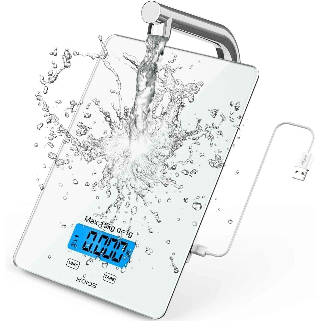 Usb Rechargeable Food Scale 33Lb 15Kg Kitchen Scale Digital Weight Grams And Oz For Cooking Baking