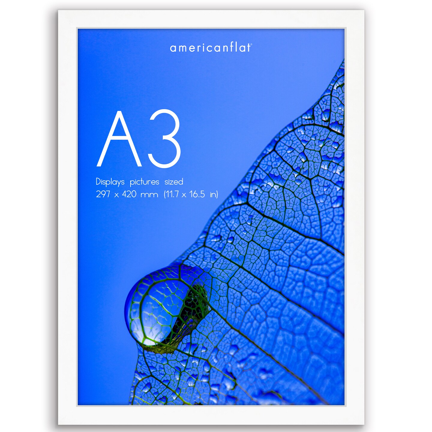 Americanflat A2 A3 A4 A5 Poster Frame - Picture Frame to Display Posters - Ideal for Documents and Artwork - Plexiglass Cover - Adjustable Hanging Hardware - Includes Easel