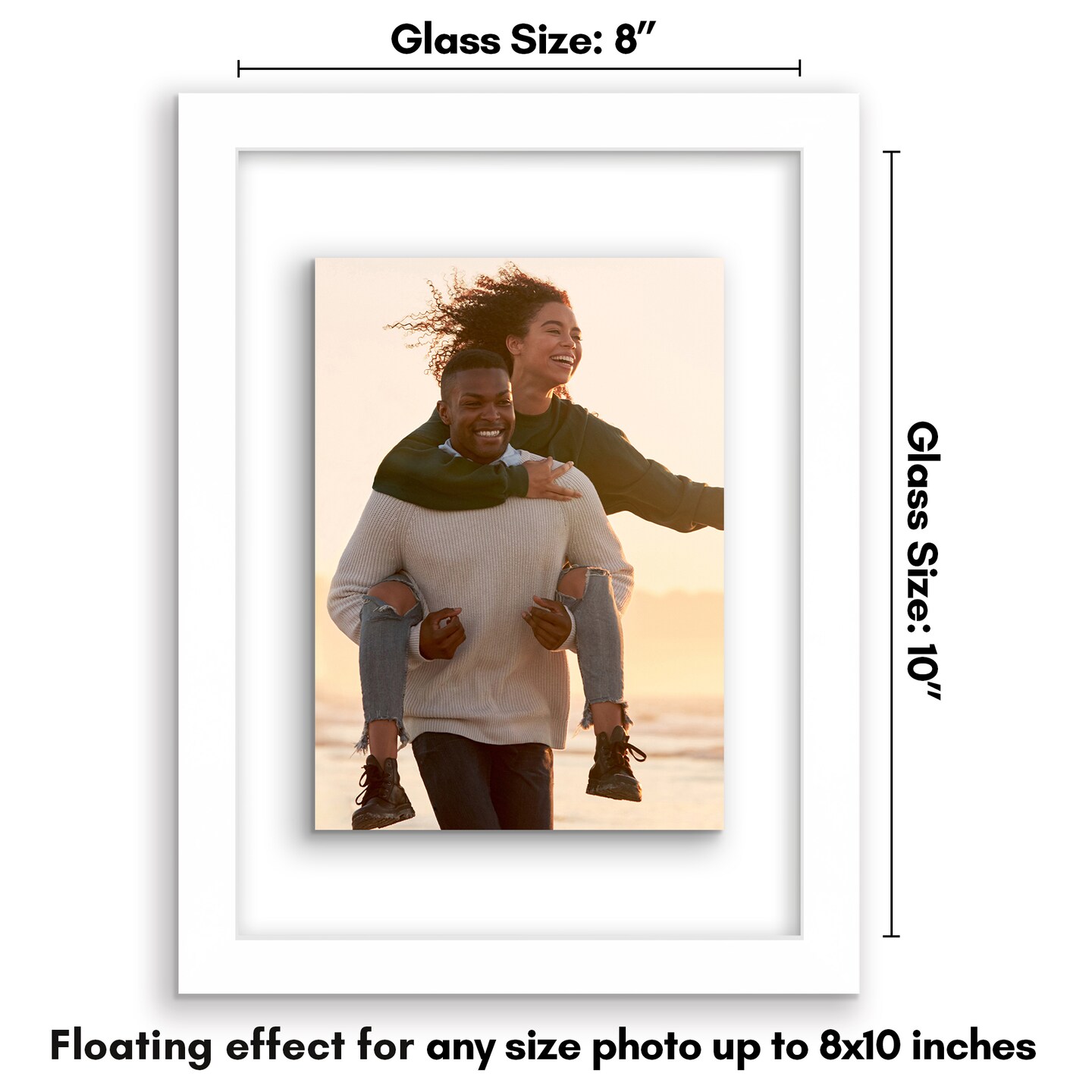 Americanflat Floating Picture Frame for Wall Art - Photo Frame with Floating Effect for Photos, Wall Art, and Pressed Flowers - Polished Glass Cover - Hanging Hardware