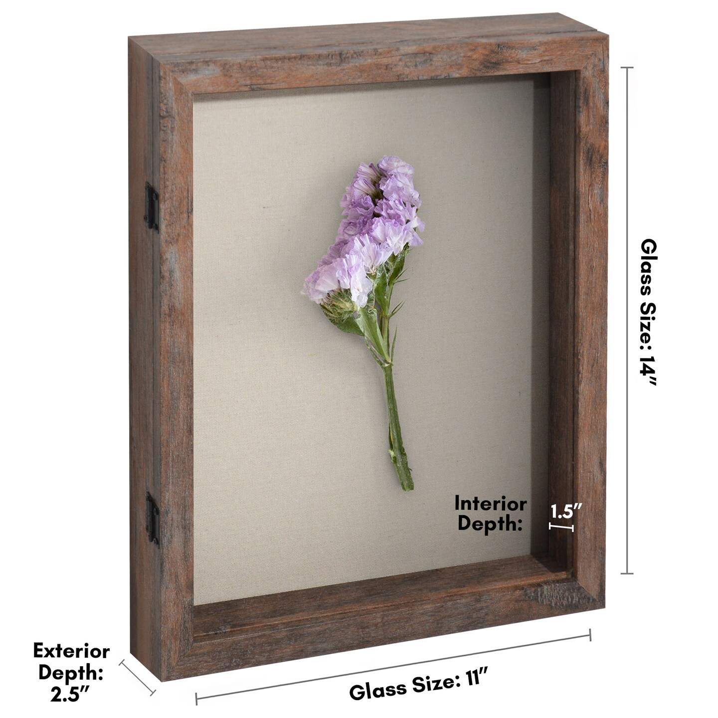 Americanflat Front Loading Shadow Box Frame - 1.5 Interior Depth for Memorabilia - Display Case for Keepsakes - Magnetic Closure - Includes Pins to Secure Items - Hanging Hardware