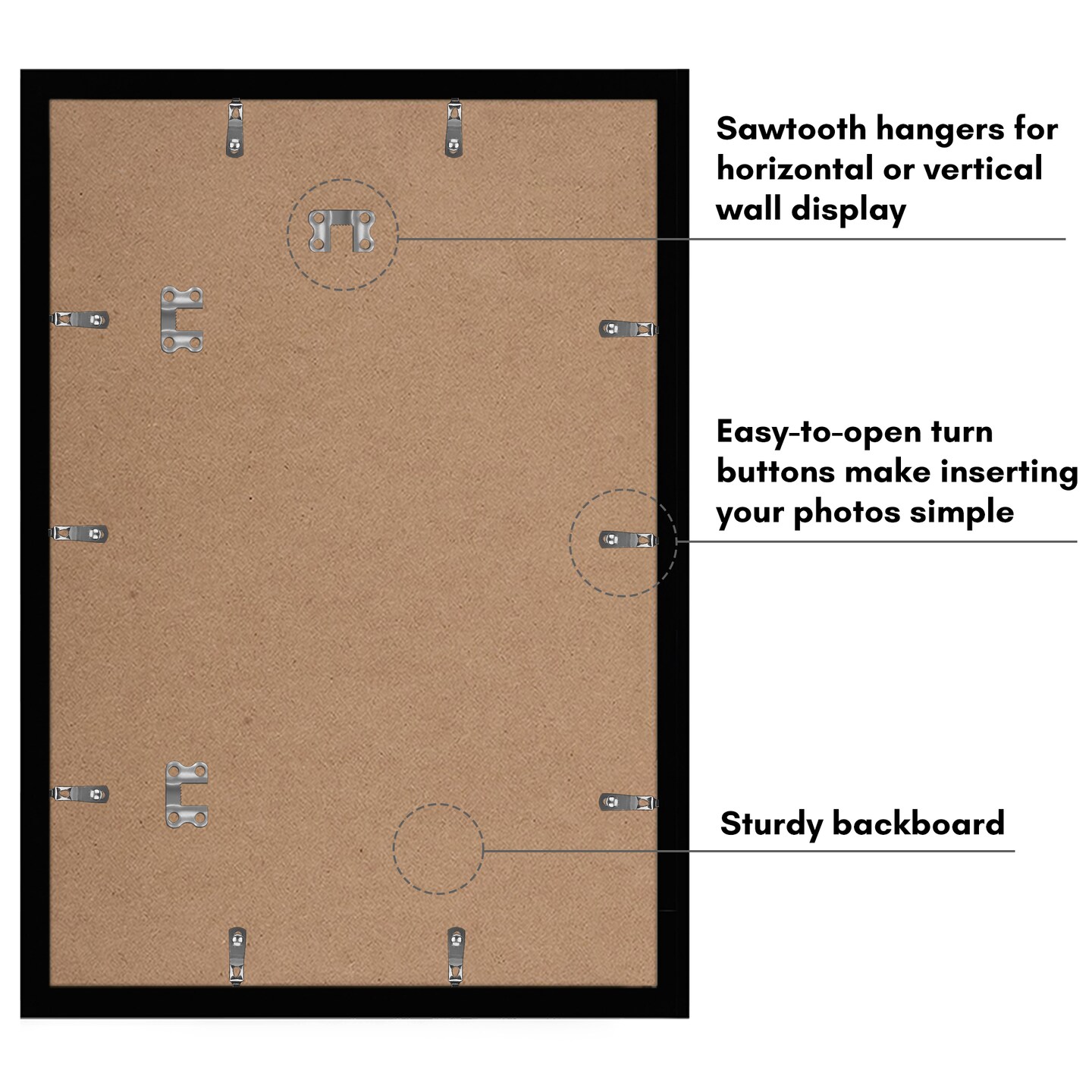 Americanflat 5 Pack of Picture Frames - Plexiglass Cover