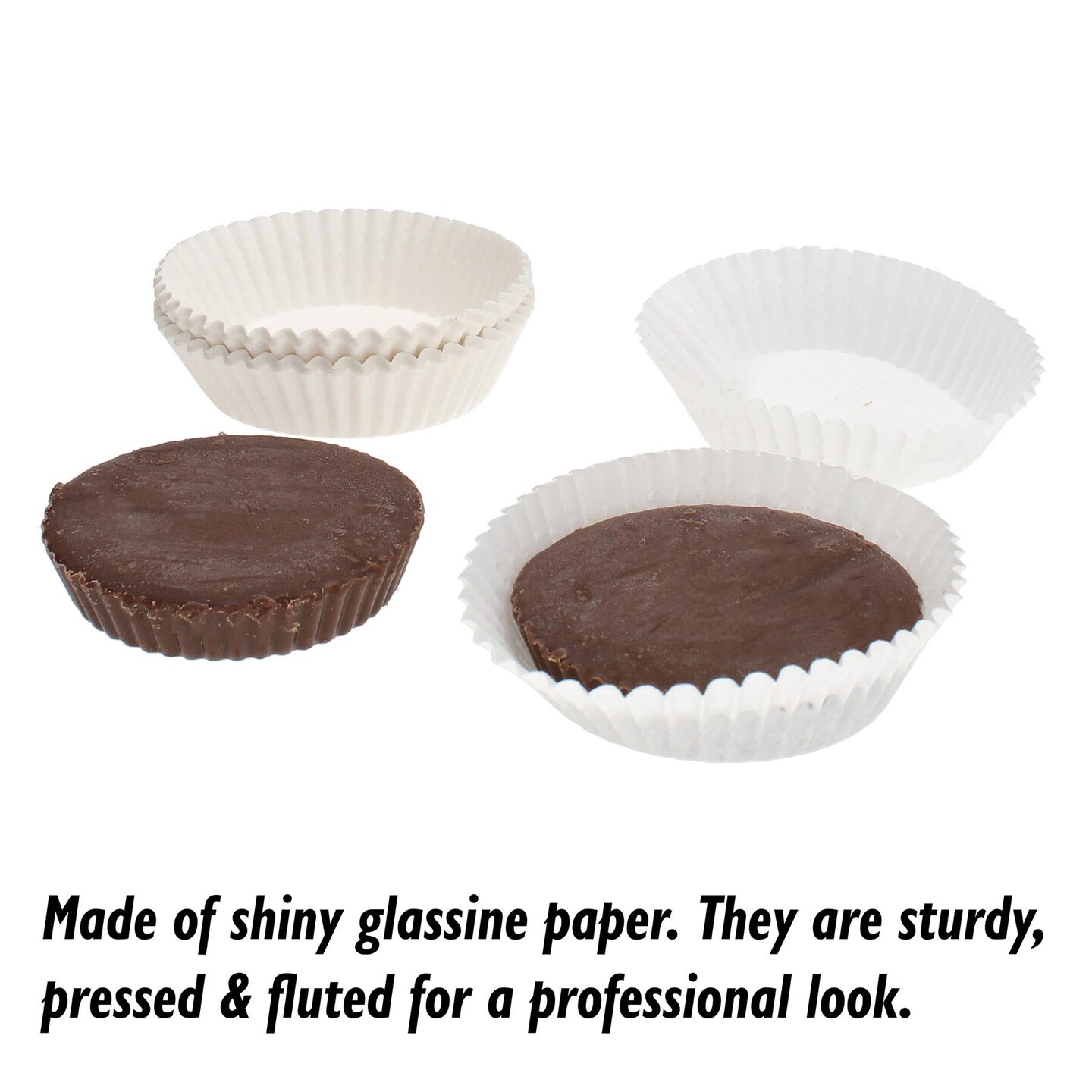 Size #601 Glassine Candy Paper Cups Brown – 1-3/4” Base, 5/8” Wall