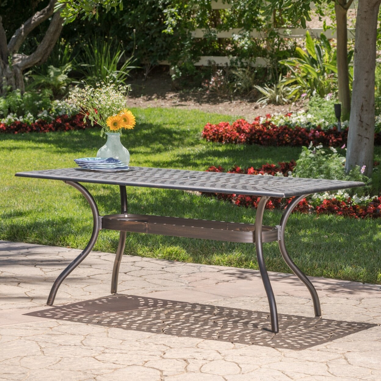 GDFStudio Augusta Outdoor Patina Copper Cast Aluminum Dining Michaels