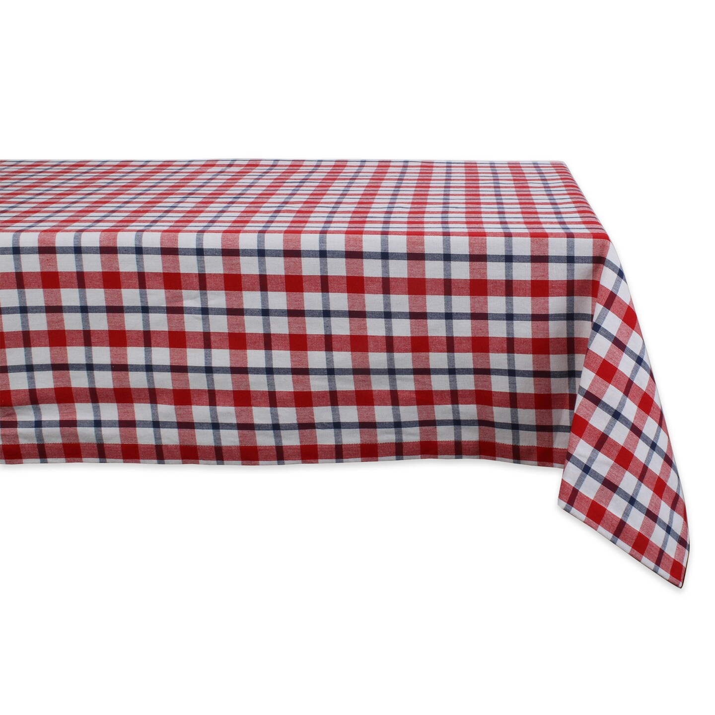Contemporary Home Living Tartan Plaid Rectangular Cotton Tablecloth - 84&#x22; - Red and White