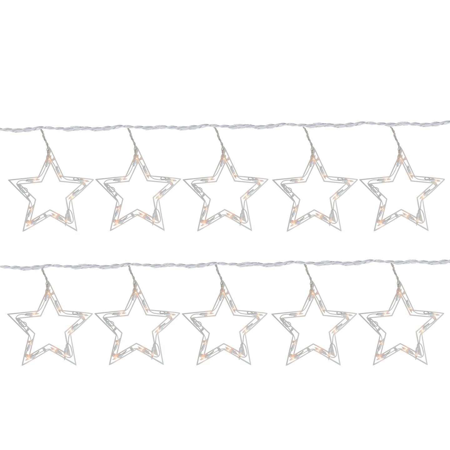 Northlight Clear Twinkling Star Icicle Christmas Lights - 10&#x27; - White Wire - 10ct