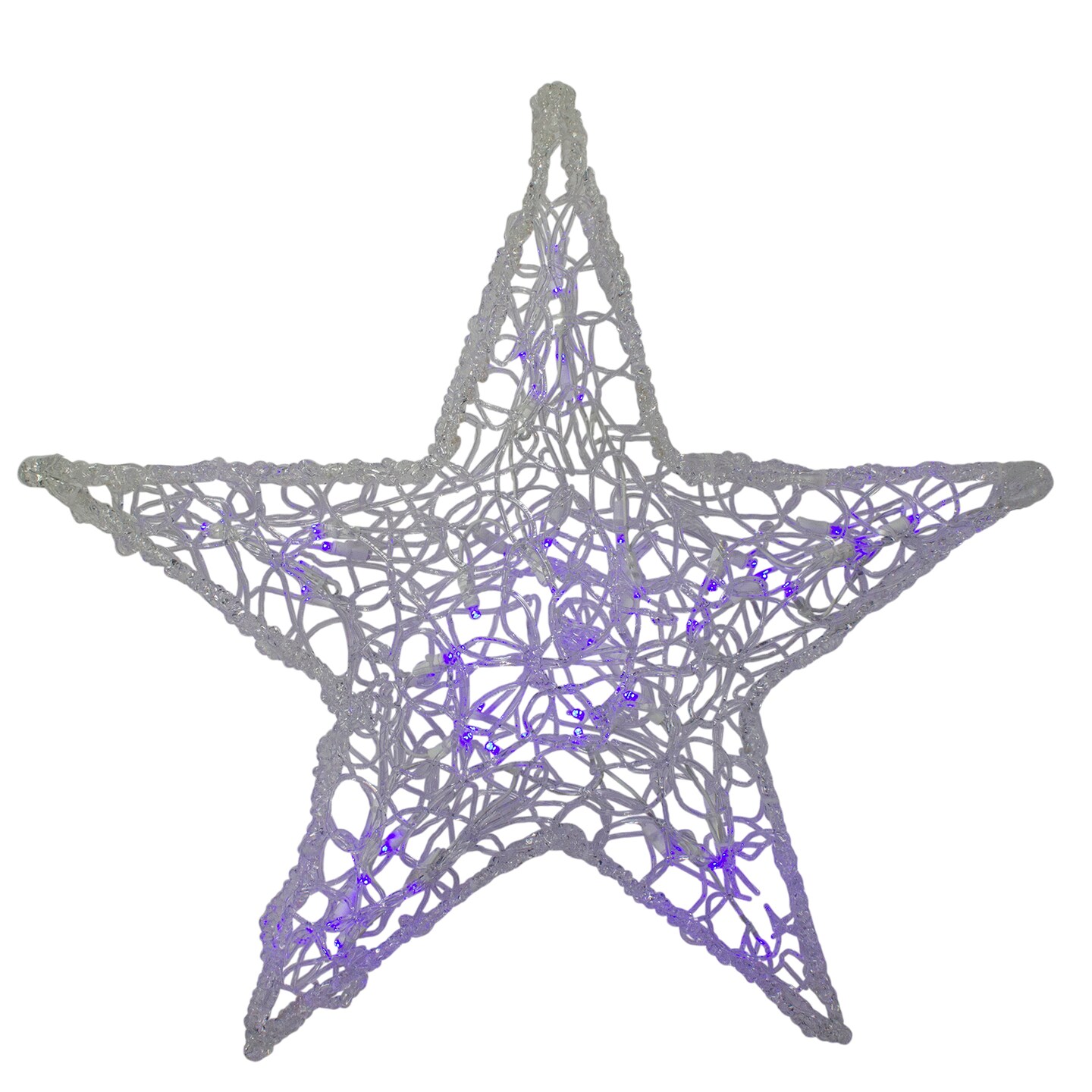 Hofert LED Lighted Color Changing Spun Glass Hanging Star Christmas Decoration - 24"