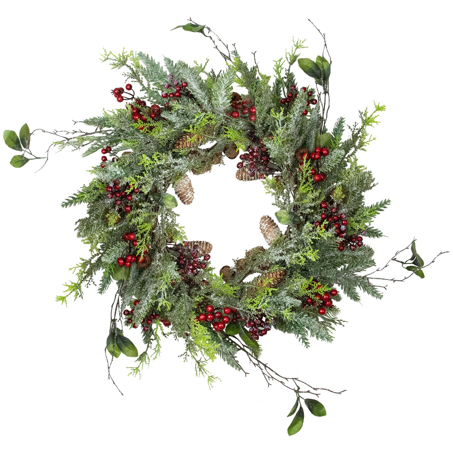 Northlight 25 in. Green Unlit Artificial Pine Heart Shaped Wreath with  Ground Stakes 32615039 - The Home Depot